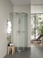 Душевой уголок Agger A01-090MCR/G 90x90 профиль Хром стекло матовое — фото 4, Душевые уголки четверть круга