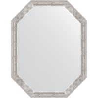 Зеркало Evoform Octagon 53x68 BY 7010 в багетной раме - Волна алюминий 46 мм — фото 1, Мебель для ванной