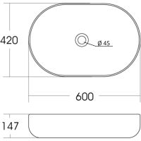 Раковина-чаша Orange 60 B04-600W Белая глянцевая — фото 8, Раковины