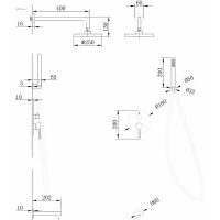 Душевая система Abber Emotion AF8817NG Никель — фото 3, Встраиваемые душевые комплекты