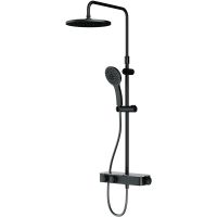 Душевая система AM.PM Inspire V2.0 F0750A422 с термостатом Черная матовая — фото 1, Душевые стойки