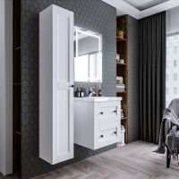 Тумба под раковину Бриклаер Хелена 60 4627125416408 подвесная Рамочный белый — фото 7, Мебель для ванной