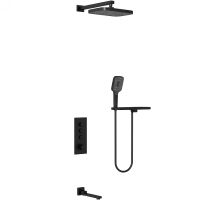 Душевая система Vincea VSFW-431T1RMB с термостатом Черная матовая — фото 1, Встраиваемые душевые комплекты