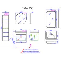 Тумба под раковину Aqwella Urban 60 URB0106DB подвесная Дуб балтийский — фото 4, Мебель для ванной