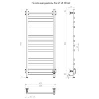 Электрический полотенцесушитель Тругор ПЭК 21кв СП 80x50 Черный — фото 3, Электрические полотенцесушители