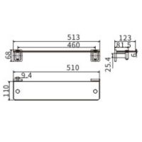 Стеклянная полка CeramaLux Gamma 12311 Хром — фото 2, Полки для ванной и душа