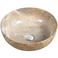 Раковина-чаша SantiLine 41 SL-7026 Коричневый мрамор — фото 1, Раковины накладные