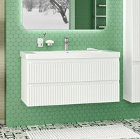 Тумба с раковиной Brevita Victory 105 УТ000015996 подвесная Белая матовая — фото 6, Мебель для ванной