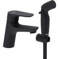 Смеситель для раковины Damixa Jupiter 770300300 с гигиеническим душем Черный матовый — фото 1, Смесители для раковины