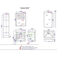 Тумба под раковину Aqwella Astrid 60 AST0106DD подвесная Дуб Давос — фото 5, Мебель для ванной