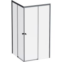 Душевой уголок AM.PM X-Joy 100х100 W94G-403-100100-BТ1К профиль Черный матовый стекло прозрачное — фото 7, Квадратные душевые уголки