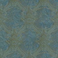 Обои Decori-Decori Bukhara 82742 Винил на флизелине (1,06*10,05) Бирюзовый, Дамаск — фото 1, Обои для стен