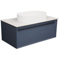 Тумба под раковину La Fenice Elba 100 FNC-01-ELB-BG-100 подвесная Синяя матовая — фото 1, Мебель для ванной