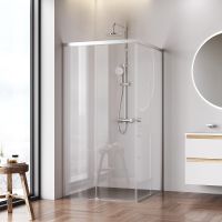 Душевой уголок AM.PM X-Joy 100х100 W94G-403-100100-MТ1К профиль Хром матовый стекло прозрачное — фото 3, Квадратные душевые уголки