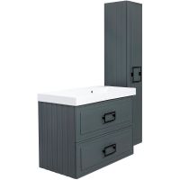 Тумба под раковину La Fenice Cubo 90 FNC-01-CUB-G-90-2 подвесная Серая матовая — фото 8, Мебель для ванной