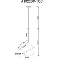 Подвесной светильник Artelamp Bolla-unica A1922SP-1CC Белый Хром — фото 4, Подвесные светильники