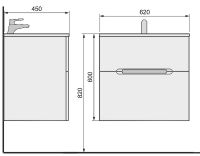 Тумба под раковину Jorno Modul 65 Mоl.01.62/P/W подвесная Белый глянец — фото 21, Тумбы под раковину