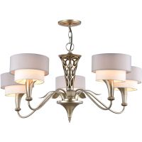 Люстра Maytoni House Lillian H311-05-G Белая Серая Серебро антик — фото 3, Люстры