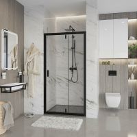 Товар: Душевая дверь Niagara Nova 100 NG-83-10AB профиль Черный стекло прозрачное - фото 1 Душевая дверь Niagara Nova 100 NG-83-10AB профиль Черный стекло прозрачное — фото 1, Распашные душевые двери