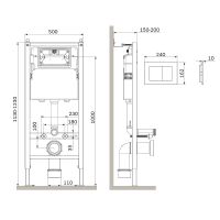 Инсталляция AM.PM PrimeFit I012709.0238 для унитаза с Черной матовой клавишей смыва — фото 9, Инсталляции для унитазов