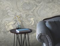 Обои Wiganford by Solo Crystal stone AK20109 Винил на флизелине (1,06*10,05) Бежевый/Серый/Серебряный, Мрамор — фото 3, Обои для стен