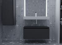 Тумба Boheme Armadi Art Vallessi UNO-S 80 897-080-A mat подвесная Антрацит матовый — фото 2, Мебель для ванной