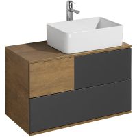 Товар: Тумба под раковину Aquaton Терра 85 1A247201TEKA0 подвесная Дуб кантри Антрацит - фото 2 Тумба под раковину Aquaton Терра 85 1A247201TEKA0 подвесная Дуб кантри Антрацит — фото 2, Мебель для ванной