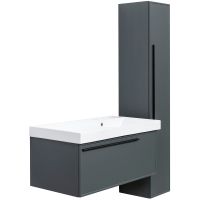 Тумба под раковину La Fenice Elba 90 FNC-01-ELB-G-90 подвесная Серая матовая — фото 8, Мебель для ванной