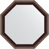 Зеркало Evoform Octagon 54x54 BY 7396 в багетной раме - Махагон с орнаментом 50 мм — фото 1, Мебель для ванной