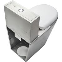 Унитаз компакт Nofer 13016.S Нержавеющая сталь матовая с бачком и сиденьем — фото 4, Напольные унитазы