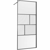 Душевая перегородка Vincea Walk-In 100 VSW-1HC100CFGM профиль Вороненая сталь стекло прозрачное/рифленое — фото 1, Душевые перегородки