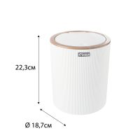 Ведро для мусора Fixsen White Boom FX-412-6 Белое — фото 3, Мусорные ведра