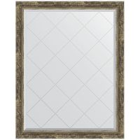 Зеркало Evoform Exclusive-G 118х93 BY 4350 с гравировкой в багетной раме - Старое дерево с плетением 70 мм — фото 1, Мебель для ванной