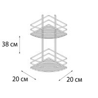 Полка корзина Fixsen FX-710B-2 угловая Черная — фото 2, Полки для ванной и душа