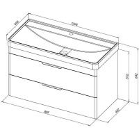 Тумба под раковину Aquanet Ирис new 100 339280 подвесная Белый глянец — фото 11, Мебель для ванной