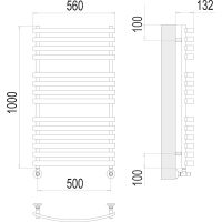 Товар: Водяной полотенцесушитель Terminus Капри П14 500х1000 4670078530646 Хром, нижнее подключение, G 1/2" ВР, с комплектом вентилей - фото 4 Водяной полотенцесушитель Terminus Капри П14 500х1000 4670078530646 Хром, нижнее подключение, G 1/2" ВР, с комплектом вентилей — фото 4, Водяные полотенцесушители