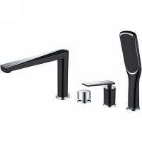 Смеситель на борт ванны Boheme Venturo 370-B Черный Хром — фото 1, Смесители