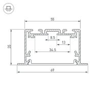 Товар: Профиль алюминиевый Arlight S2-Linia 029470 встраиваемый прямоугольных светильников Серебристый - фото 3 Профиль алюминиевый Arlight S2-Linia 029470 встраиваемый прямоугольных светильников Серебристый — фото 3, Профили для светодиодных лент