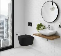 Унитаз Ceruttispa Sella Aria MBF CT10016 подвесной Черный матовый с сиденьем Микролифт — фото 2, Подвесные унитазы