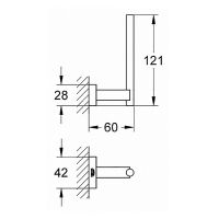 Держатель запасного рулона Grohe Essentials Cube 40623001 Хром — фото 2, Держатели для запасных рулонов