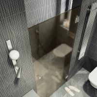 Душевая дверь Maybah Glass MGD-516-4 705x1950 на петлях Хром глянцевый стекло бронзовое матовое — фото 4, Душевые двери в нишу