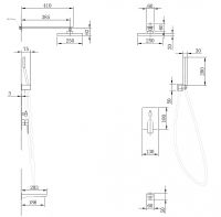 Душевая система Abber Weiss Insel Черная матовая арт-AF8017B — фото 3, Встраиваемые душевые комплекты