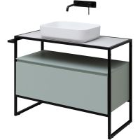 Тумба под раковину Allen Brau Priority 100 1.31003.PWM Папирус матовый — фото 9, Тумбы под раковину