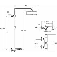 Душевая система Jacob Delafon Avid E97389RU-9-CP с термостатом Хром — фото 3, Душевое оборудование. Душевая программа