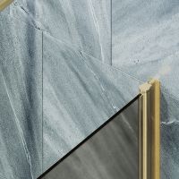 Шторка на ванну Maybah Glass MGV-617-3 700x1400 поворотная на монопетле Золото стекло бронзовое матовое — фото 5, Неподвижные шторки для ванной