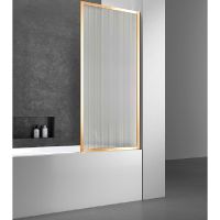 Шторка на ванну Vincea 70x140 VSB-41700FLG профиль Брашированное золото стекло рифленое — фото 2, Неподвижные шторки для ванной
