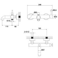 Смеситель для ванны Whitecross Y brushed gold Y1230GLB Брашированное золото — фото 3, Смесители