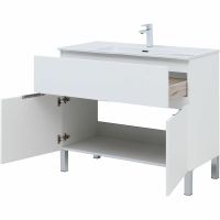 Комплект мебели для ванной Aquanet Алвита New 100 274184 Белый матовый — фото 7, Комплекты мебели для ванной