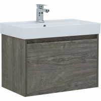 Тумба с раковиной Aquanet Nova Lite 75 245242 подвесная Дуб рошелье — фото 2, Тумбы с раковиной