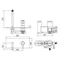 Смеситель для раковины Paffoni Light LIG105NO Черный матовый — фото 2, Смесители